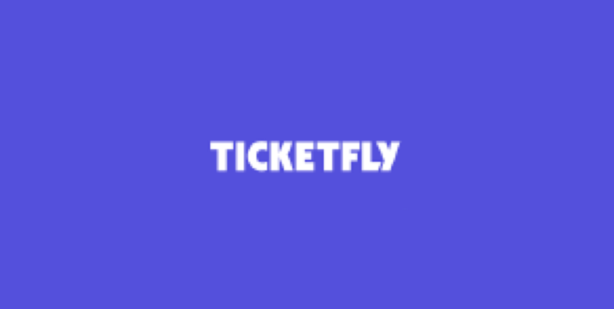 Blue square containing Ticketfly logo
