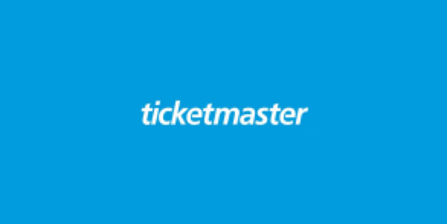 Blue square containing Ticketmaster logo