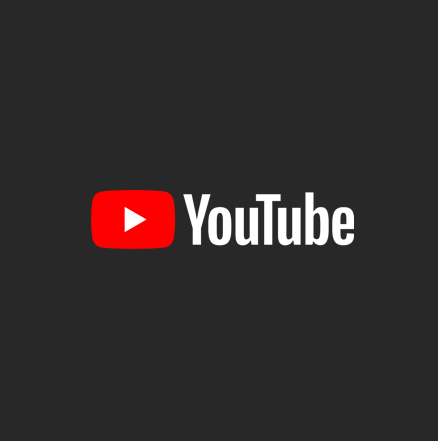 Almost black square containing YouTube logo