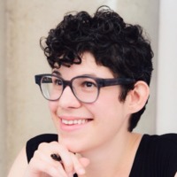 Image of Rebecca Sugar linking to their artist page due to link from them being at the top of the main table on this page