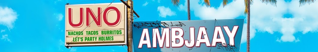 Large banner image of Ambjaay headlining the page
