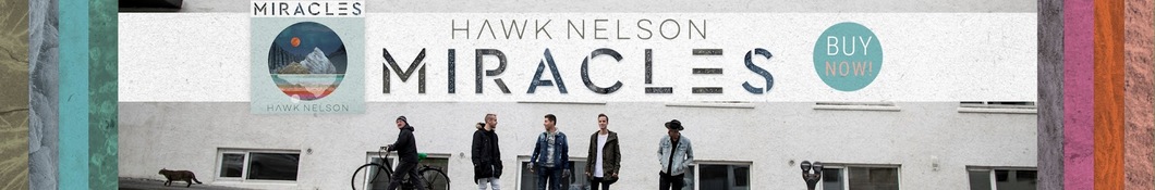 Large banner image of Hawk Nelson headlining the page