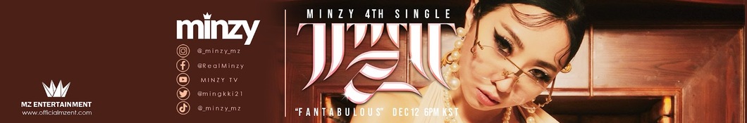 Large banner image of Minzy headlining the page