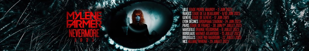 Large banner image of Mylène Farmer headlining the page