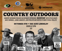 Thumbnail image for the event BACKSTAGE AT 3RD : Country Outdoors featuring Styles Haury, Jenna Lamaster, Dave Turnball & Josh Phillips supplied by the hosting site