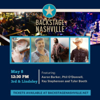 Thumbnail image for the event BACKSTAGE NASHVILLE! DAYTIME HIT SONGWRITERS SHOW feat.  Aaron Barker ,  Phil O'Donnell ,  Ray Stephenson &  Tyler Booth supplied by the hosting site