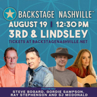 Thumbnail image for the event BACKSTAGE NASHVILLE! DAYTIME HIT SONGWRITERS SHOW feat.  Steve Bogard ,  Gordie Sampson ,  Ray Stephenson with  SJ McDonald and Abbie Callahan supplied by the hosting site