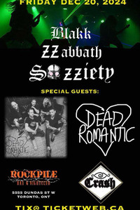 Thumbnail image for the event Blakk Zzabbath Sozziety, Dead Romantic, Crash supplied by the hosting site