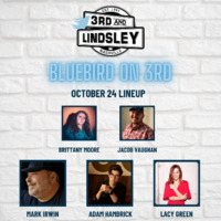 Thumbnail image for the event Bluebird On 3rd  feat.  Mark Irwin ,  Adam Hambrick ,  Lacy Green and  Brittany Moore and  Jacob Vaughan supplied by the hosting site