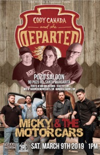 Thumbnail image for the event Cody Canada & The Departed & Micky & The Motorcars supplied by the hosting site