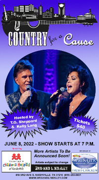 Thumbnail image for the event Country For A Cause Hosted By TG Sheppard &  Kelly Lang featuring John Rich ,  RHONDA VINCENT ,  John Berry , Michelle Wright , Darin & Brooke Aldrigde ,  T. Graham Brown , John Ford Coley , William Lee Golden & The Goldens, W Wendy Moten ,  The Isaacs ,    Billy Yates supplied by the hosting site