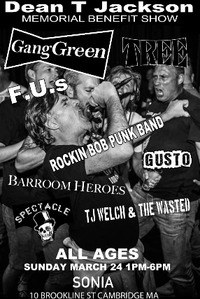 Thumbnail image for the event Dean Jackson Memorial Benefit Show feat - Gang Green, Tree, The F.U.'s and more! supplied by the hosting site
