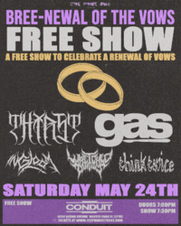Thumbnail image for the event FREE 152 Productions Anniversary Show w/ Thirst, Gas, In Gloom, Wretched Tongues, and Think Twice supplied by the hosting site