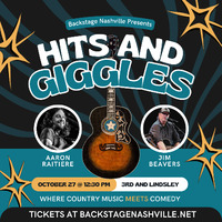 Thumbnail image for the event HITS AND GIGGLES: Nashville's Only Hit Songwriter Comedy Show featuring Jim Beavers +  Aaron Raitiere supplied by the hosting site