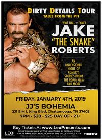 Thumbnail image for the event Jake "The Snake" Roberts - Dirty Details Tour supplied by the hosting site