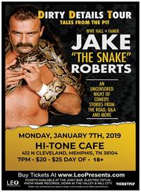Thumbnail image for the event Jake "The Snake" Roberts - Dirty Details Tour supplied by the hosting site