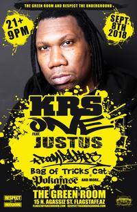 Thumbnail image for the event KRS-One w/ Justus * The Boom Box Bros * Bag Of Tricks Cat * Pokaface and More! supplied by the hosting site