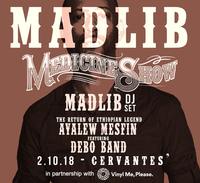 Thumbnail image for the event Madlib Medicine Show featuring Madlib (DJ Set) w/ Ayalew Mesfin and Debo Band's Ethiopian Funk supplied by the hosting site
