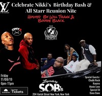 Thumbnail image for the event Nikki's Birthday Bash All Starr Reunion Ft. ONYX, Chubb Rock, Kwame, Monie Love, Special Ed, Dana Dane Hosted By: Will Traxx & Boogie Black supplied by the hosting site