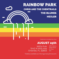 Thumbnail image for the event Rainbow Park w/ Chris & The Chemtrails, The Blumes, and Hexler supplied by the hosting site