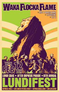 Thumbnail image for the event The 10th Annual Lundifest featuring Waka Flocka Flame plus Hot 8 Brass Band, Loudiene & DJ G supplied by the hosting site