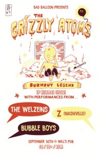 Thumbnail image for the event The Grizzly Atom's EP Release Show w/ The Welzeins, Z & Bubble Boys supplied by the hosting site