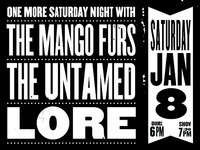 Thumbnail image for the event The Mango Furs + The Untamed + Lore supplied by the hosting site