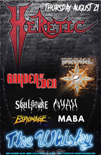 Thumbnail image for the event Heretic, Garden of Eden, Primal, Sculpture, Nyah, Espionage, MABA supplied by the hosting site