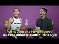 Thumbnail for the Naomi Scott - And Mena Massoud Take the Ultimate Aladdin Trivia Quiz | POPSUGAR Pop Quiz link, provided by host site