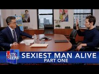 Thumbnail for the Stephen Colbert - Stephen Auditions Paul Rudd For People's 'Sexiest Man Alive' link, provided by host site
