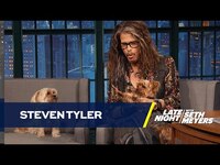 Thumbnail for the Steven Tyler - Brings His Dogs to Late Night link, provided by host site
