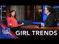 Thumbnail for the Stephen Colbert - Presents: That’s Yeet. Dabbing on Fleek, Fam! - Girl Trends Edition link, provided by host site
