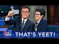 Thumbnail for the Stephen Colbert - Presents: That's Yeet. Dabbing On Fleek, Fam! - Grandma Trends Edition link, provided by host site