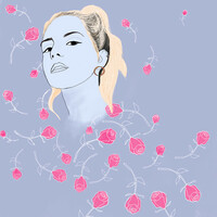 Image of Katelyn Tarver linking to their artist page due to link from them being at the top of the main table on this page