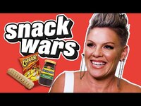 Thumbnail for the P!nk - Decides If American Or British Snacks Are Better | Snack Wars link, provided by host site