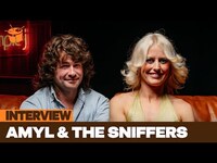 Thumbnail for the Amyl and The Sniffers - Deep dive 'Cartoon Darkness' album, toxic online culture & ‘Jerkin’ INTERVIEW link, provided by host site