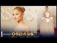 Thumbnail for the Ariana Grande - Defying Gravity With Her 2025 Oscars Red Carpet Look | E! Insider link, provided by host site