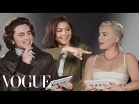 Thumbnail for the Zendaya - Florence Pugh & Timothée Chalamet Answer Rapid-Fire Questions | Off the Cuff | Vogue link, provided by host site