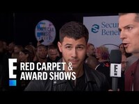 Thumbnail for the Nick Jonas - Gives Love Life Update at 2017 AMAs | E! Red Carpet & Award Shows link, provided by host site