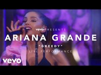 Thumbnail for the Ariana Grande - Greedy (Vevo Presents) link, provided by host site