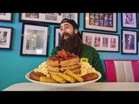 Thumbnail for the Beard Meats Food - GRUMPY'S WAFFLE CHALLENGE HAS NEVER BEEN DEFEATED | BeardMeatsFood link, provided by host site