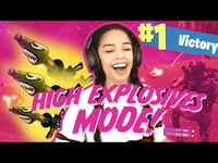 Thumbnail for the Valkyrae - High Explosives Mode Solo Win! Fortnite PC Battle Royale link, provided by host site