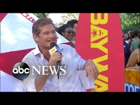 Thumbnail for the David Hasselhoff - Hit the gym for 6 weeks to work with 'The Rock' in 'Baywatch' link, provided by host site