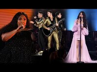 Thumbnail for the Lizzo - Jonas Brothers and Camila Cabello's MUST-SEE Performances | GRAMMYs 2020 link, provided by host site