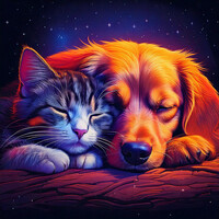 Thumbnail for the music - Lofi Peace for Pets: Gentle Music for Relaxation link, provided by host site