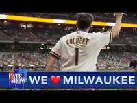 Thumbnail for the Stephen Colbert - Stephen's Milwaukee Apology-Fest Ends With A High Stakes Sausage Race link, provided by host site
