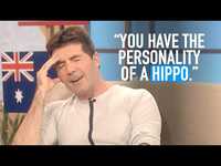 Thumbnail for the Simon Cowell - Reacts to His Meanest 'American Idol' Moments link, provided by host site