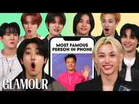 Thumbnail for the Stray Kids - Reveal What's On Their Phones | Glamour link, provided by host site