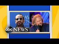 Thumbnail for the The Beatles - Ringo Starr and BeeGees' Barry Gibb knighted by Queen Elizabeth link, provided by host site