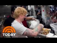 Thumbnail for the Ed Sheeran - Serves hot dogs at Chicago spot known for insults link, provided by host site